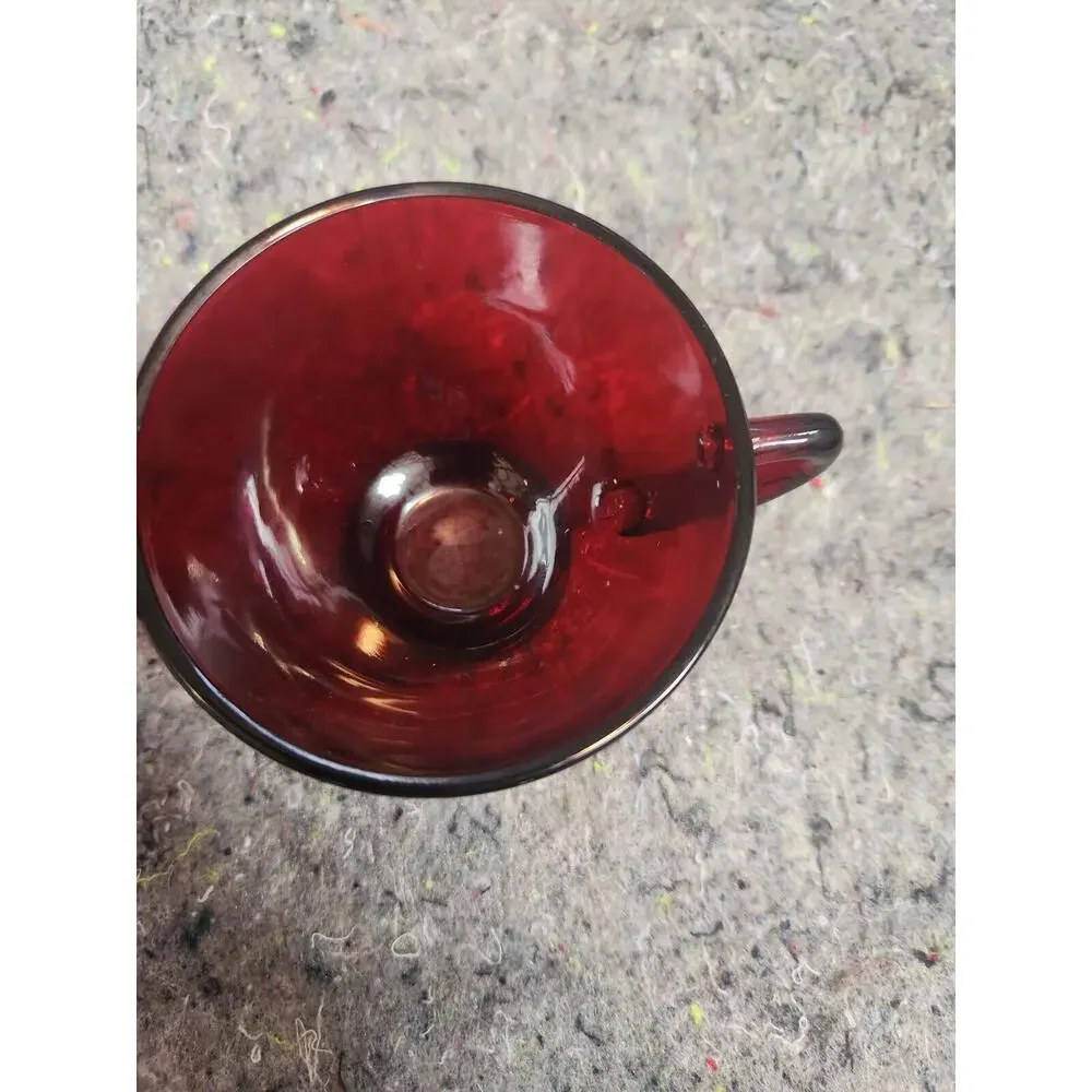 Vintage Anchor Hocking Royal Ruby Red Glass Punch Cups Tea 2 pieces 4oz